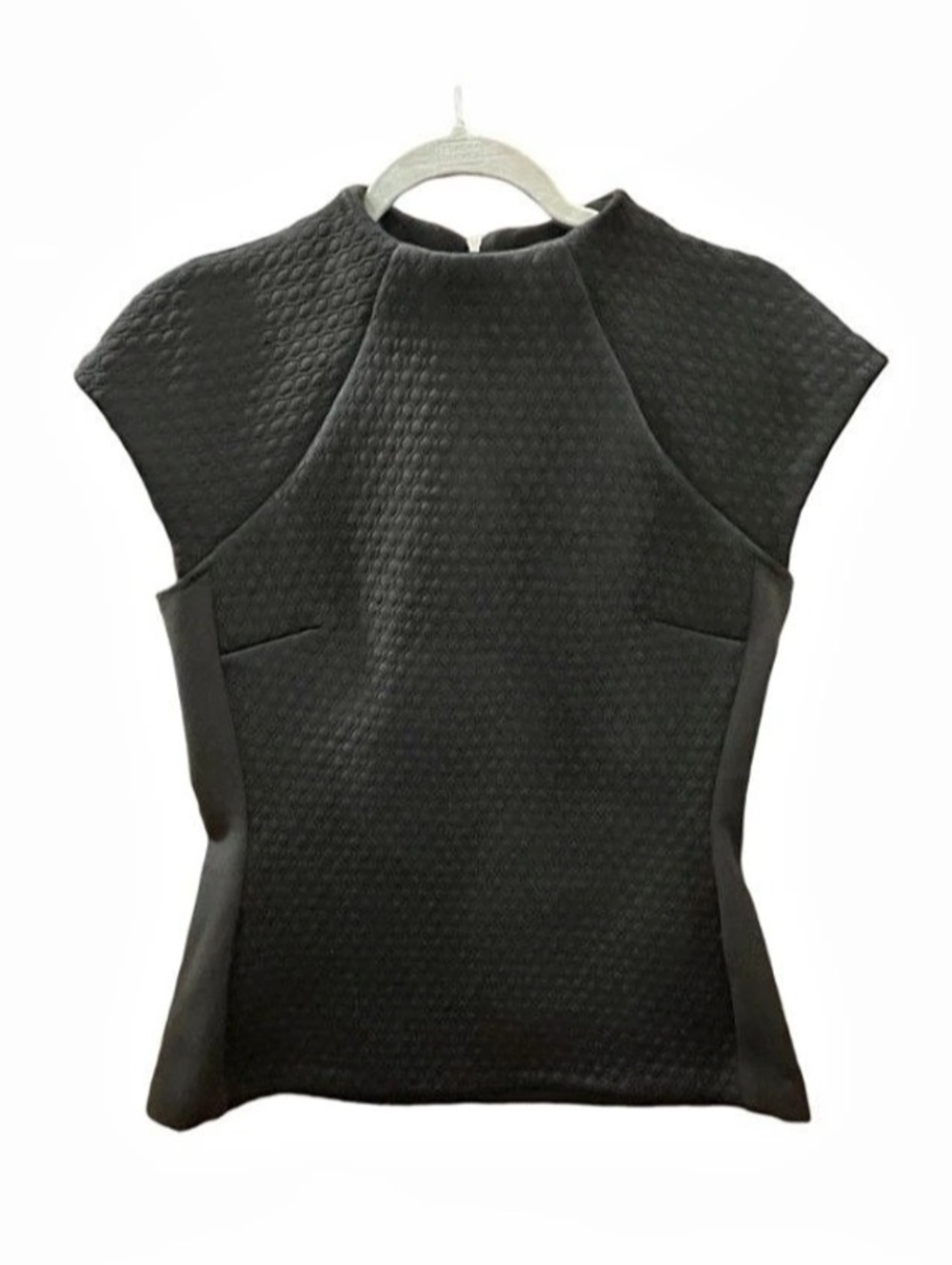 Nicholas Black Textured Cap Sleeve Top Size 8